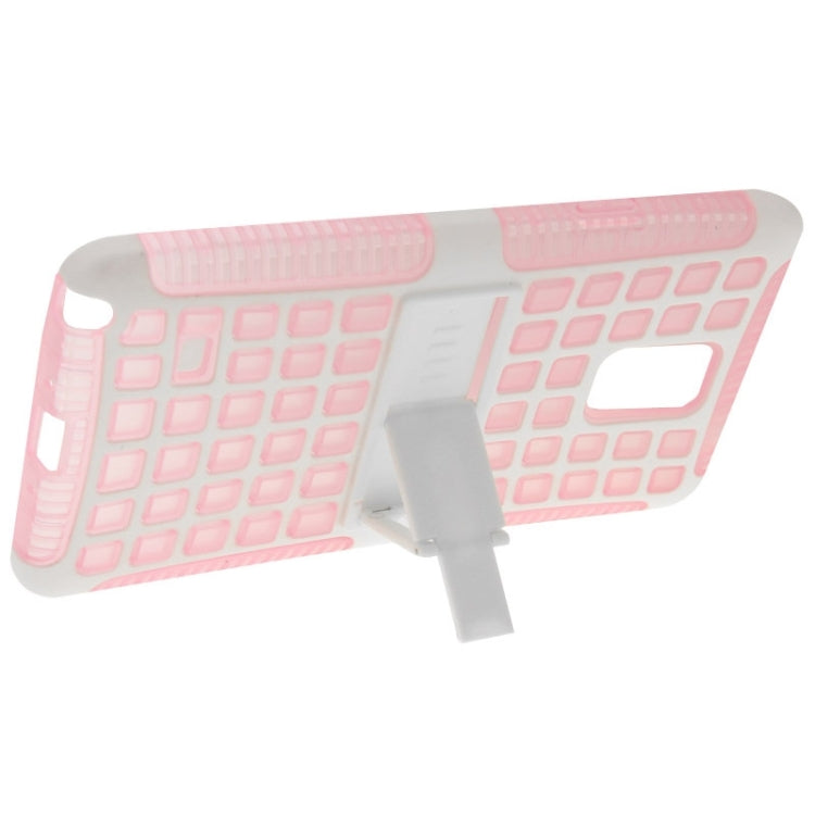 Grid Texture Plastics + TPU Combination Case with Holder for Galaxy Note 4 / N910