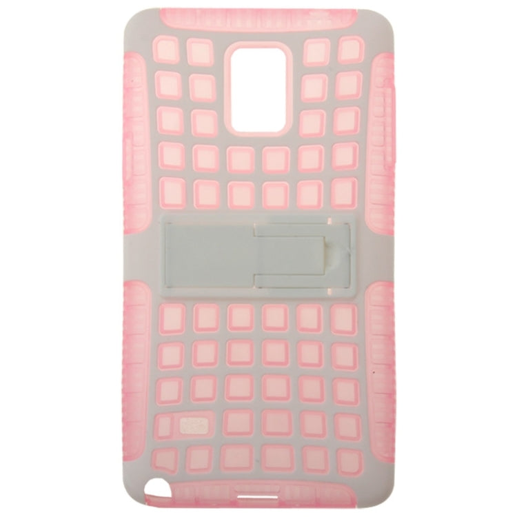 Grid Texture Plastics + TPU Combination Case with Holder for Galaxy Note 4 / N910