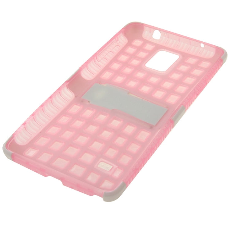 Grid Texture Plastics + TPU Combination Case with Holder for Galaxy Note 4 / N910