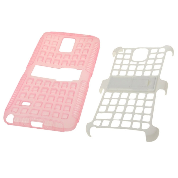 Grid Texture Plastics + TPU Combination Case with Holder for Galaxy Note 4 / N910