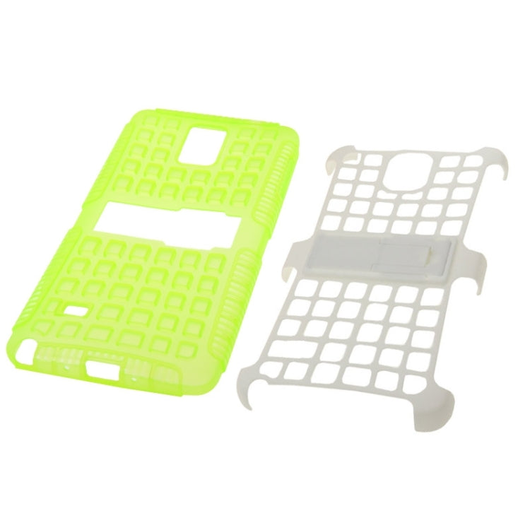 Grid Texture Plastics + TPU Combination Case with Holder for Galaxy Note 4 / N910
