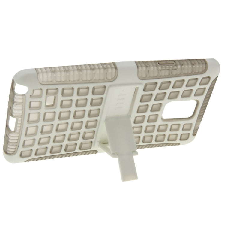 Grid Texture Plastics + TPU Combination Case with Holder for Galaxy Note 4 / N910