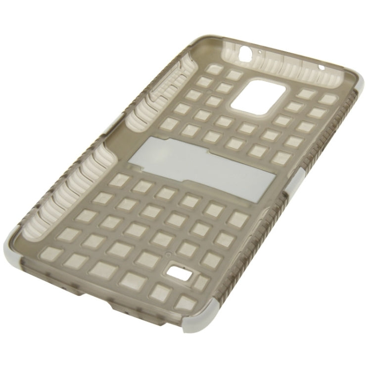 Grid Texture Plastics + TPU Combination Case with Holder for Galaxy Note 4 / N910