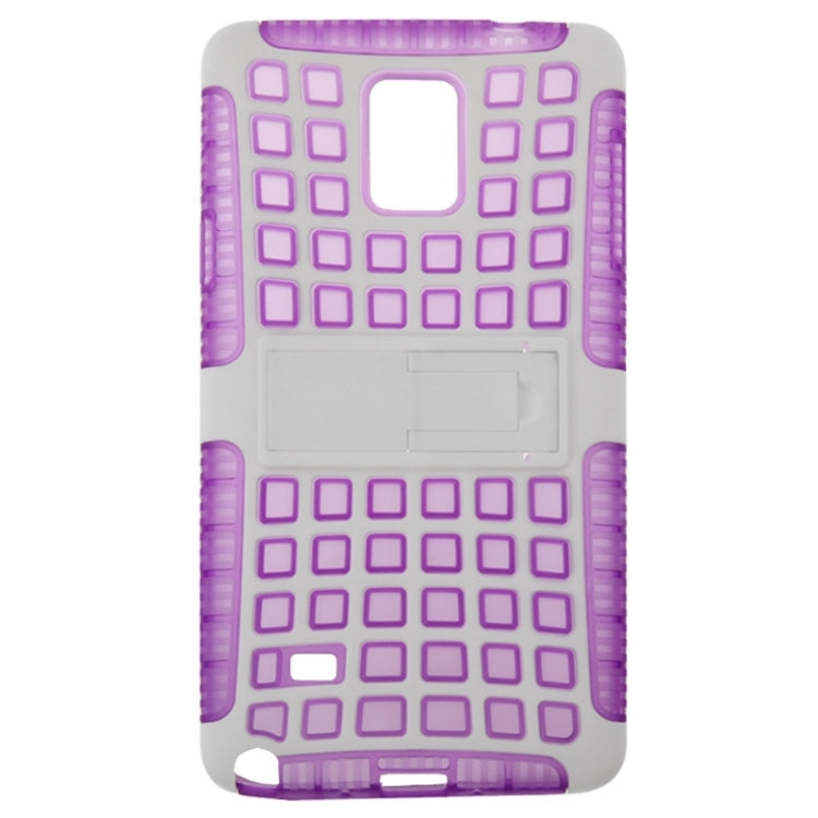 Grid Texture Plastics + TPU Combination Case with Holder for Galaxy Note 4 / N910