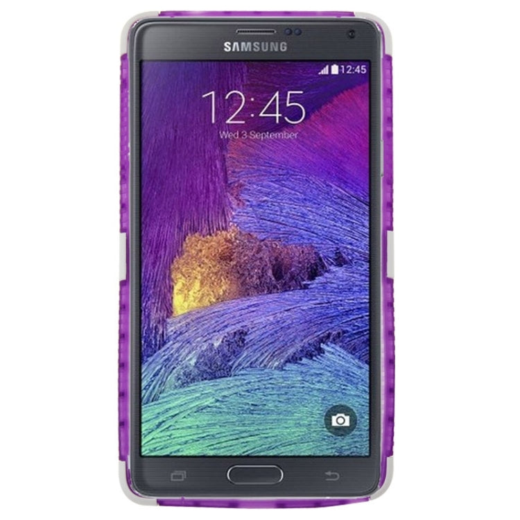 Grid Texture Plastics + TPU Combination Case with Holder for Galaxy Note 4 / N910