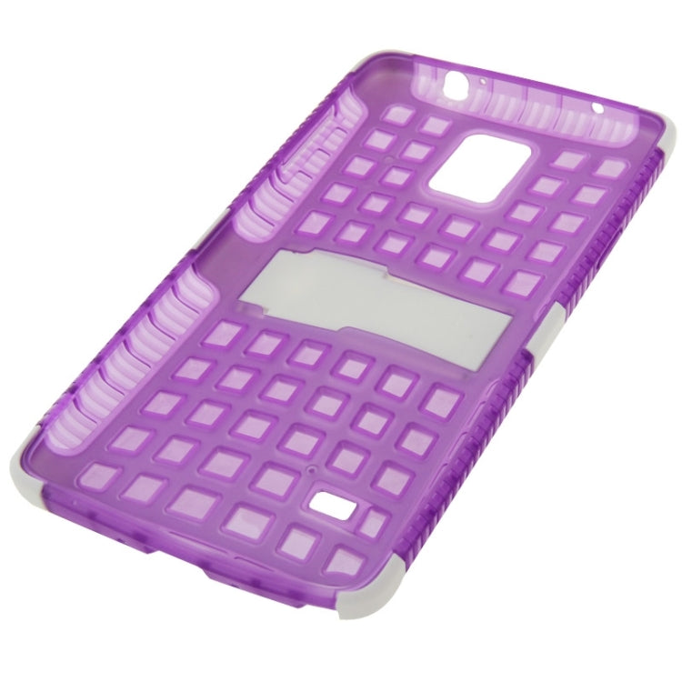 Grid Texture Plastics + TPU Combination Case with Holder for Galaxy Note 4 / N910