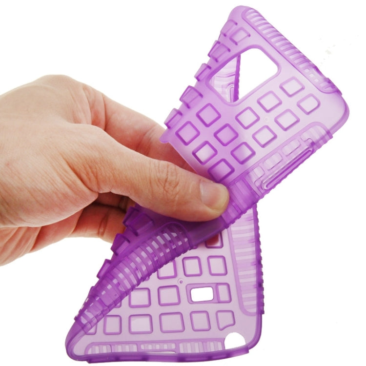 Grid Texture Plastics + TPU Combination Case with Holder for Galaxy Note 4 / N910