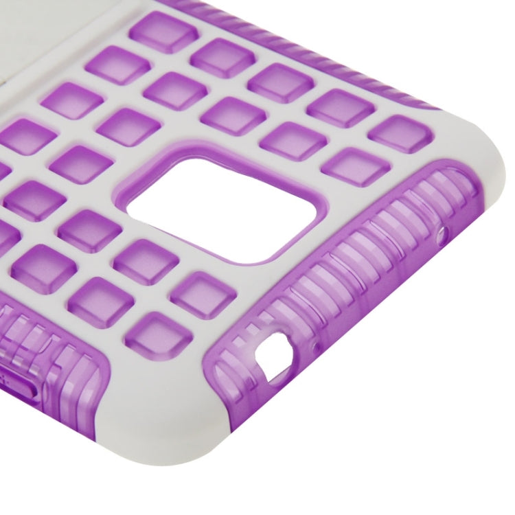 Grid Texture Plastics + TPU Combination Case with Holder for Galaxy Note 4 / N910