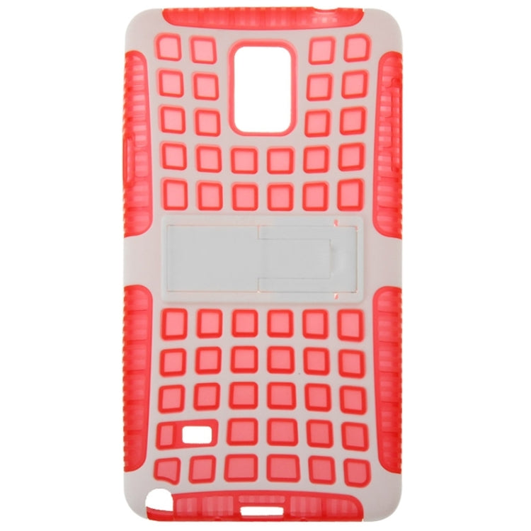 Grid Texture Plastics + TPU Combination Case with Holder for Galaxy Note 4 / N910