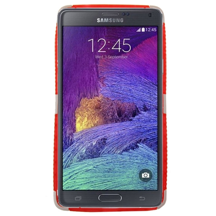 Grid Texture Plastics + TPU Combination Case with Holder for Galaxy Note 4 / N910