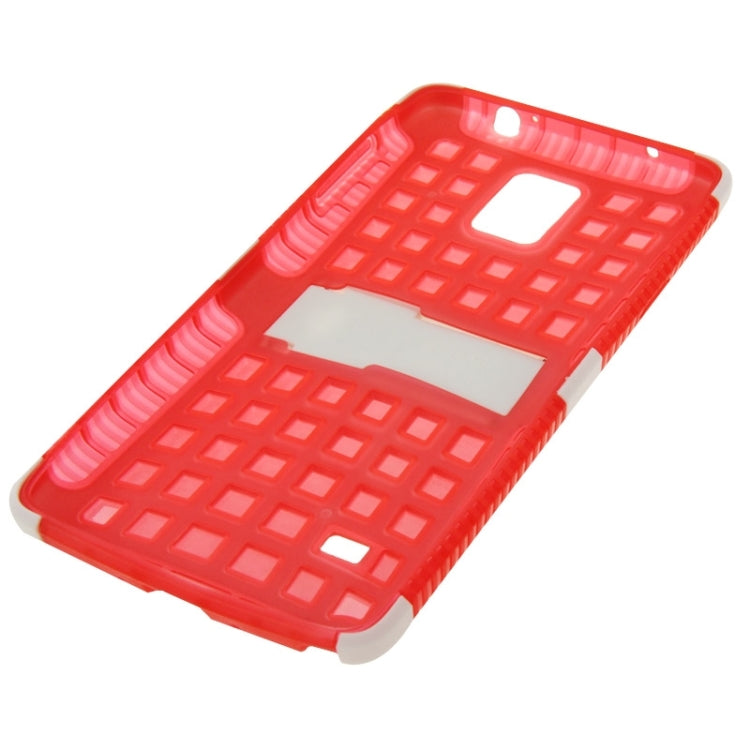 Grid Texture Plastics + TPU Combination Case with Holder for Galaxy Note 4 / N910