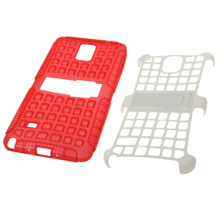 Grid Texture Plastics + TPU Combination Case with Holder for Galaxy Note 4 / N910