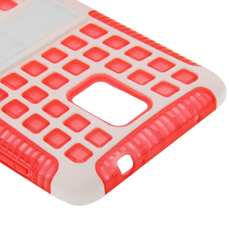 Grid Texture Plastics + TPU Combination Case with Holder for Galaxy Note 4 / N910
