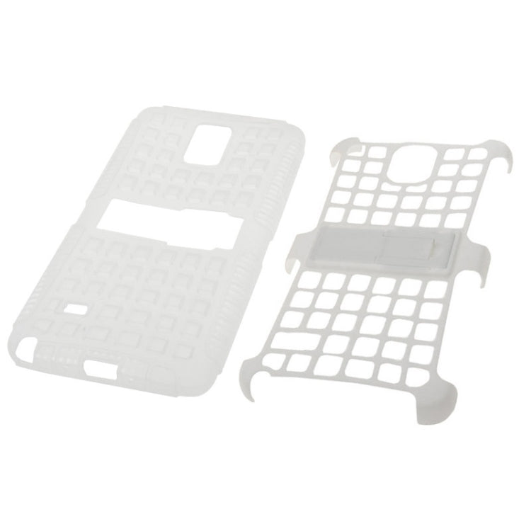 Grid Texture Plastics + TPU Combination Case with Holder for Galaxy Note 4 / N910