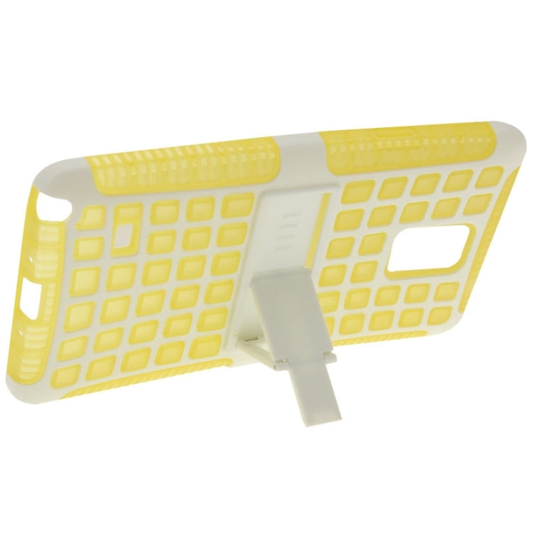 Grid Texture Plastics + TPU Combination Case with Holder for Galaxy Note 4 / N910