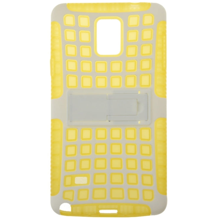 Grid Texture Plastics + TPU Combination Case with Holder for Galaxy Note 4 / N910