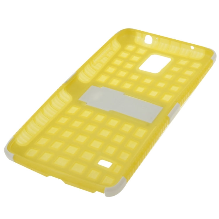 Grid Texture Plastics + TPU Combination Case with Holder for Galaxy Note 4 / N910