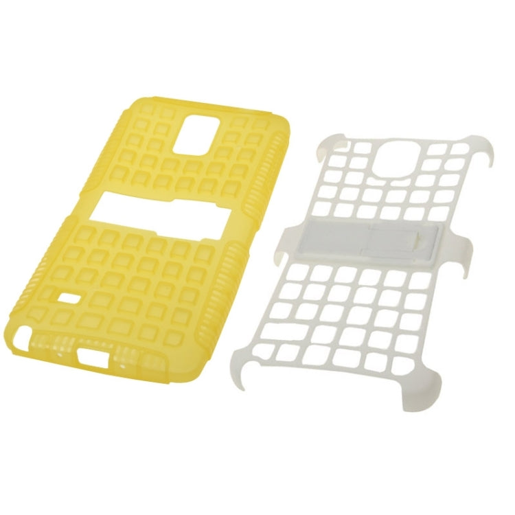 Grid Texture Plastics + TPU Combination Case with Holder for Galaxy Note 4 / N910