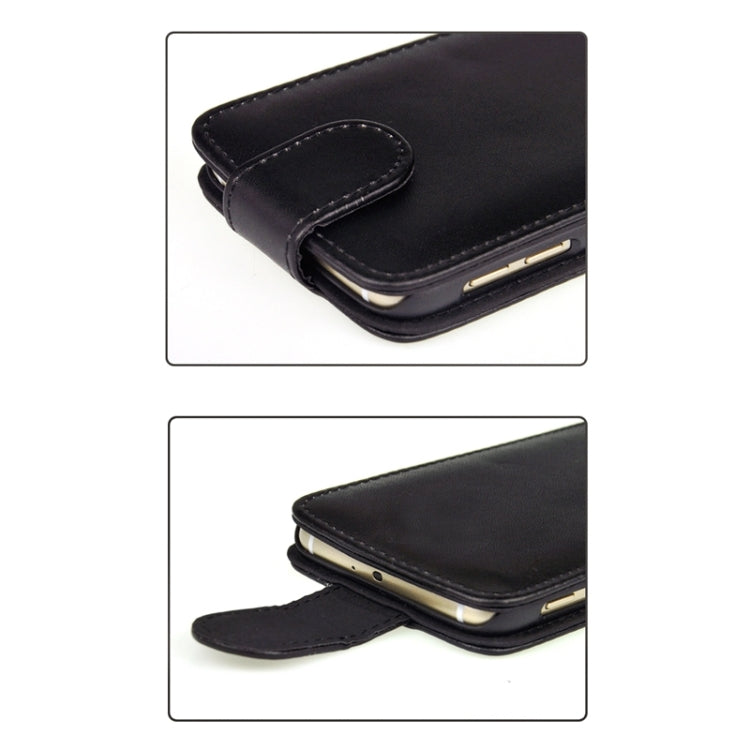 For Galaxy S6 / G920 Plain Weave Vertical Flip Magnetic Button Leather Case