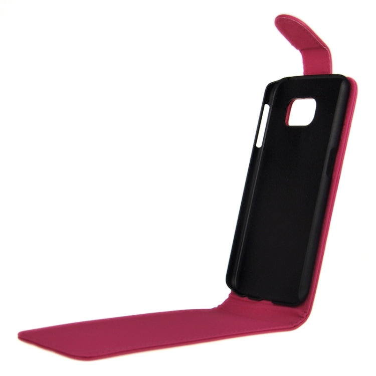 For Galaxy S6 / G920 Plain Weave Vertical Flip Magnetic Button Leather Case