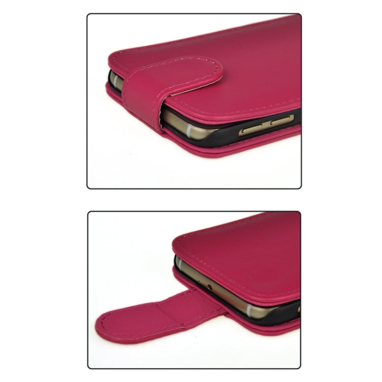 For Galaxy S6 / G920 Plain Weave Vertical Flip Magnetic Button Leather Case
