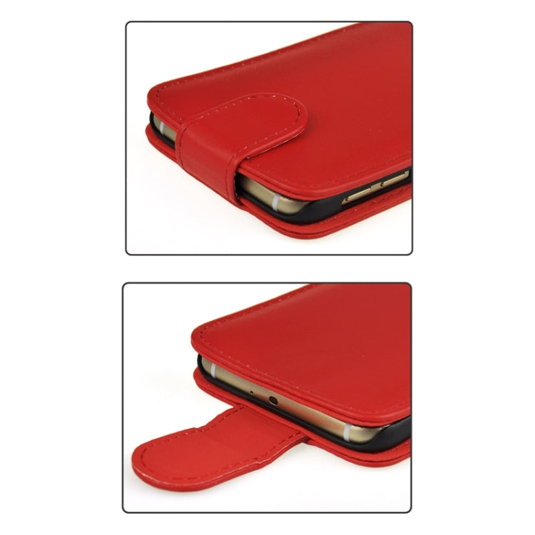 For Galaxy S6 / G920 Plain Weave Vertical Flip Magnetic Button Leather Case