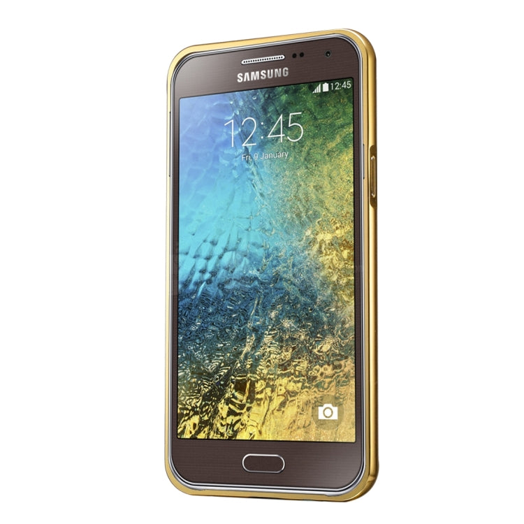 Fashionable Electroplating Push Pull Back Shell Cover + Metal Bumper Frame for Galaxy E7 / E700