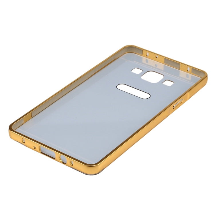 Fashionable Electroplating Push Pull Back Shell Cover + Metal Bumper Frame for Galaxy E7 / E700