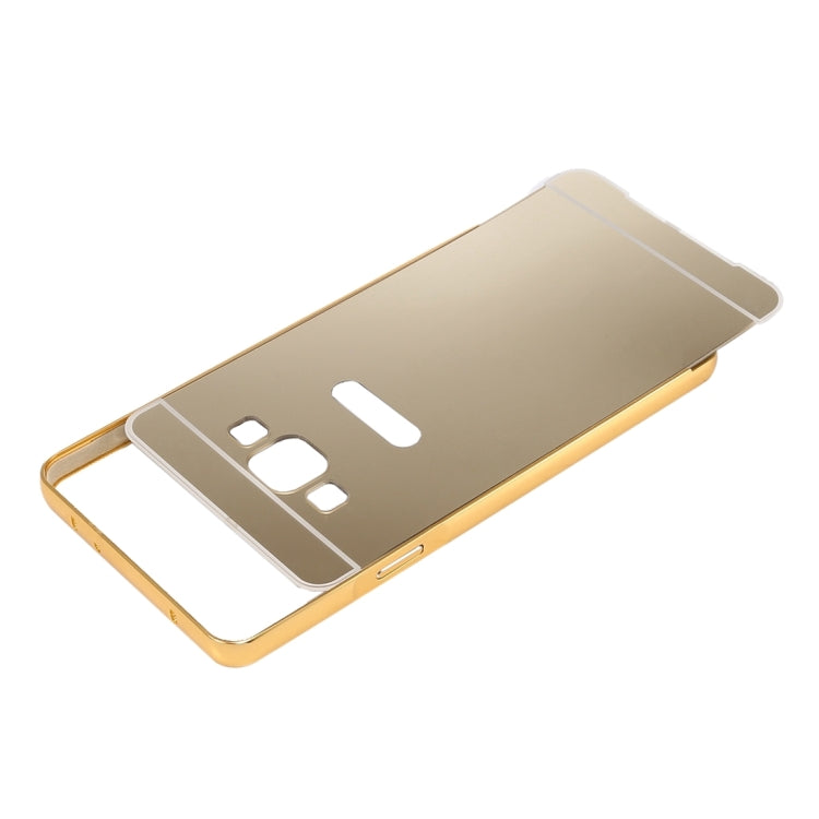 Fashionable Electroplating Push Pull Back Shell Cover + Metal Bumper Frame for Galaxy E7 / E700