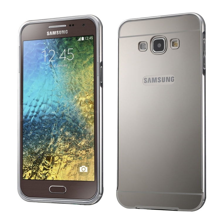 Fashionable Electroplating Push Pull Back Shell Cover + Metal Bumper Frame for Galaxy E7 / E700
