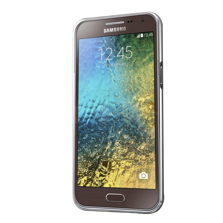 Fashionable Electroplating Push Pull Back Shell Cover + Metal Bumper Frame for Galaxy E7 / E700