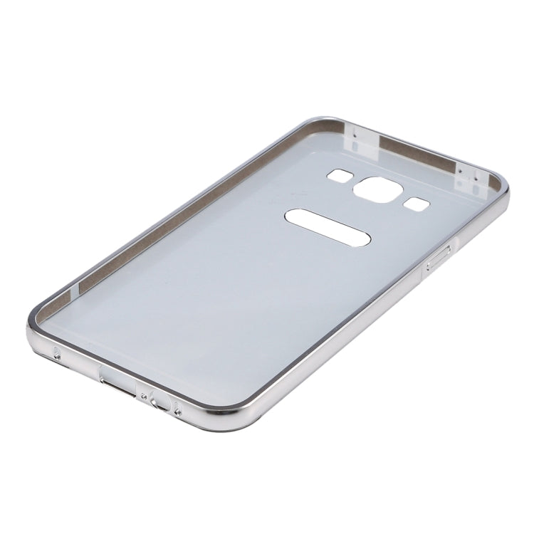 Fashionable Electroplating Push Pull Back Shell Cover + Metal Bumper Frame for Galaxy E7 / E700