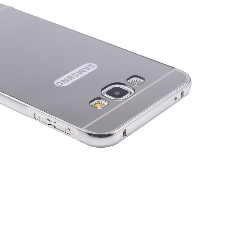 Fashionable Electroplating Push Pull Back Shell Cover + Metal Bumper Frame for Galaxy E7 / E700