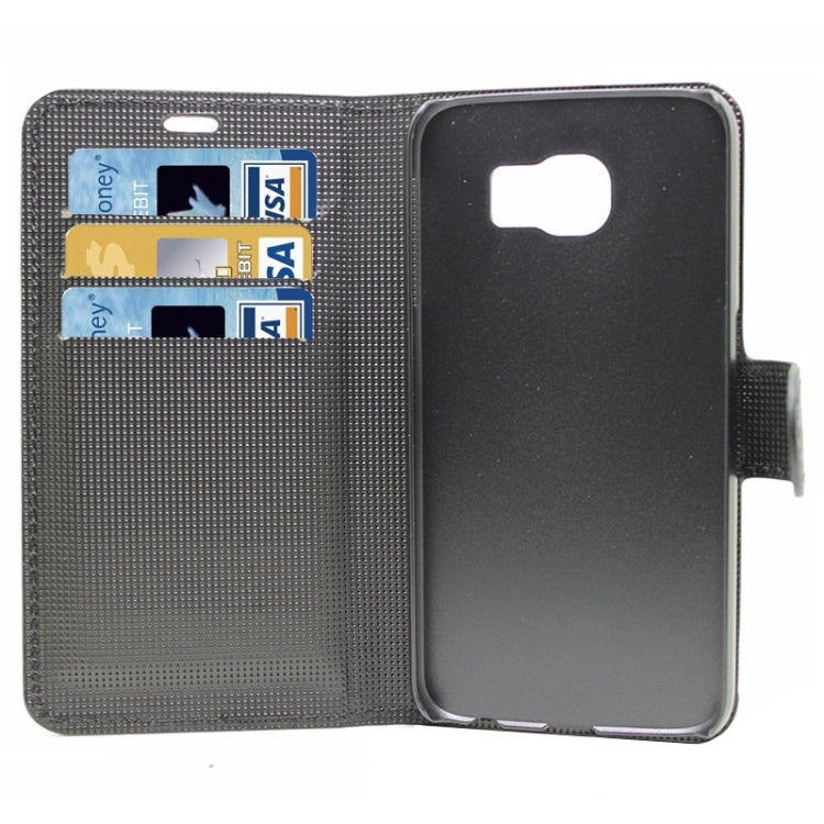 Diamond Texture Horizontal Flip Magnetic Buckle Leather Case with Card Slots & Holder for Galaxy S6