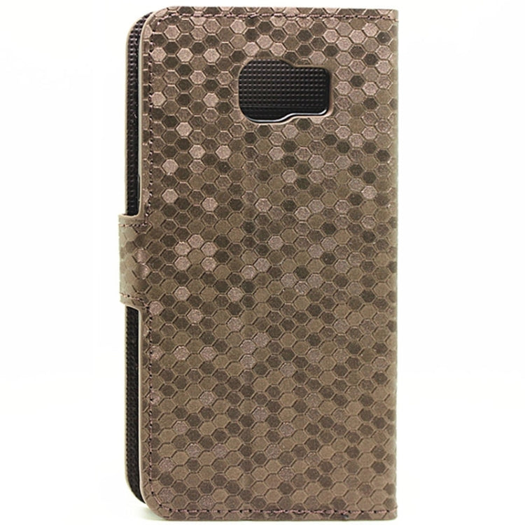 Diamond Texture Horizontal Flip Magnetic Buckle Leather Case with Card Slots & Holder for Galaxy S6