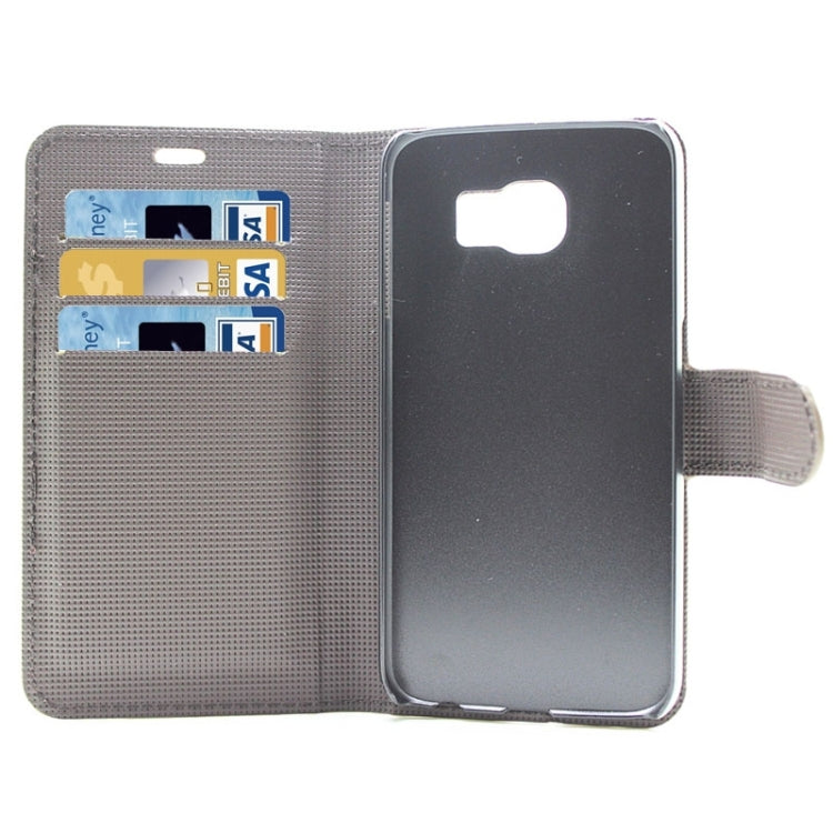 Diamond Texture Horizontal Flip Magnetic Buckle Leather Case with Card Slots & Holder for Galaxy S6