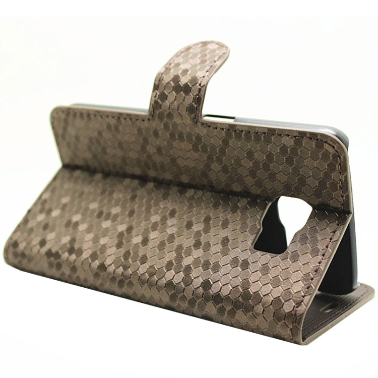 Diamond Texture Horizontal Flip Magnetic Buckle Leather Case with Card Slots & Holder for Galaxy S6
