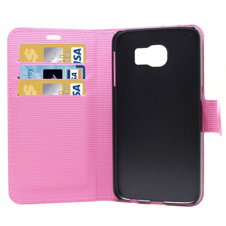 Diamond Texture Horizontal Flip Magnetic Buckle Leather Case with Card Slots & Holder for Galaxy S6