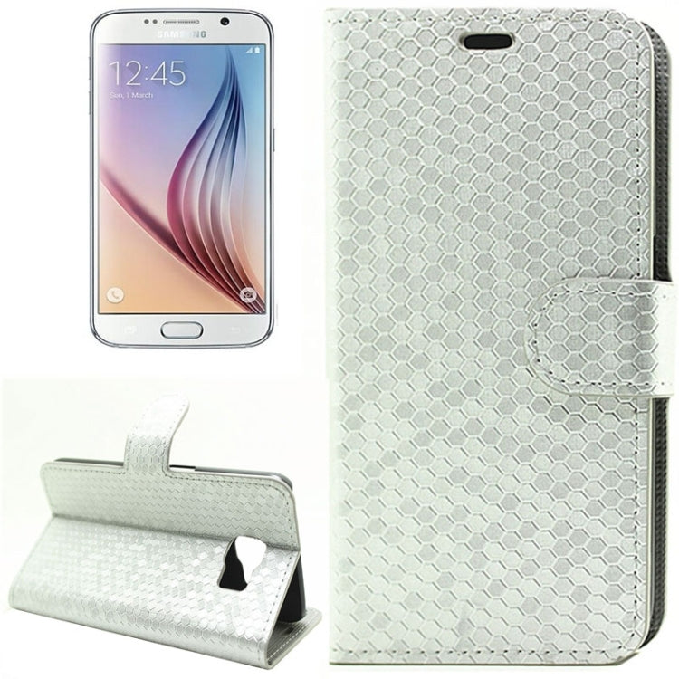 Diamond Texture Horizontal Flip Magnetic Buckle Leather Case with Card Slots & Holder for Galaxy S6