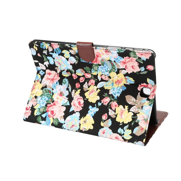 Flower Cloth Leather Case with Holder & Card Slots & Wallet for Galaxy Tab A 9.7 / T550(Black)