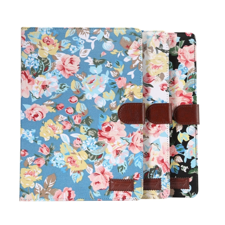 Flower Cloth Leather Case with Holder & Card Slots & Wallet for Galaxy Tab A 9.7 / T550(Black)