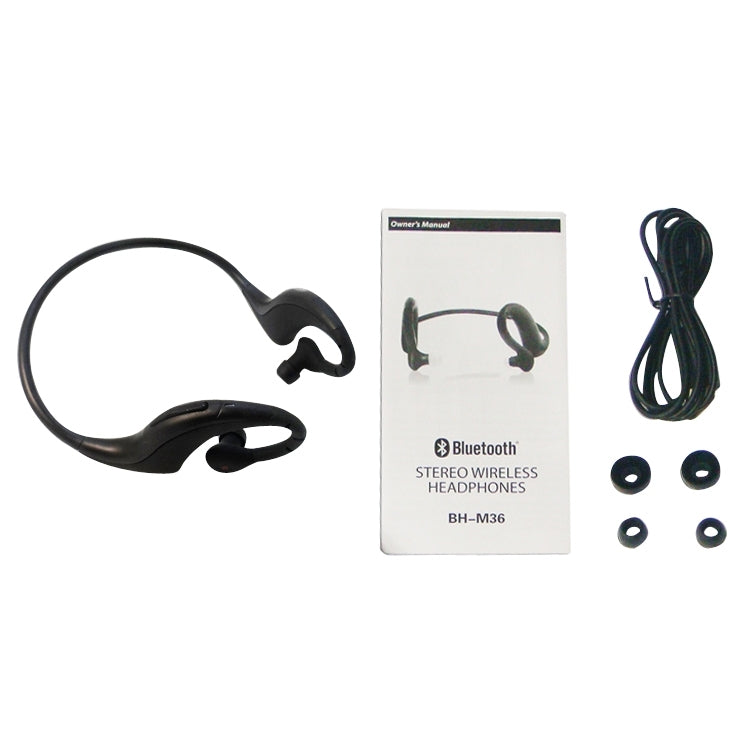 BH-M36 Wireless Stereo Sport Bluetooth Handsfree Music / Voice-Dial Earbud headset for iPhone / Samsung / HTC / Huawei(Black)