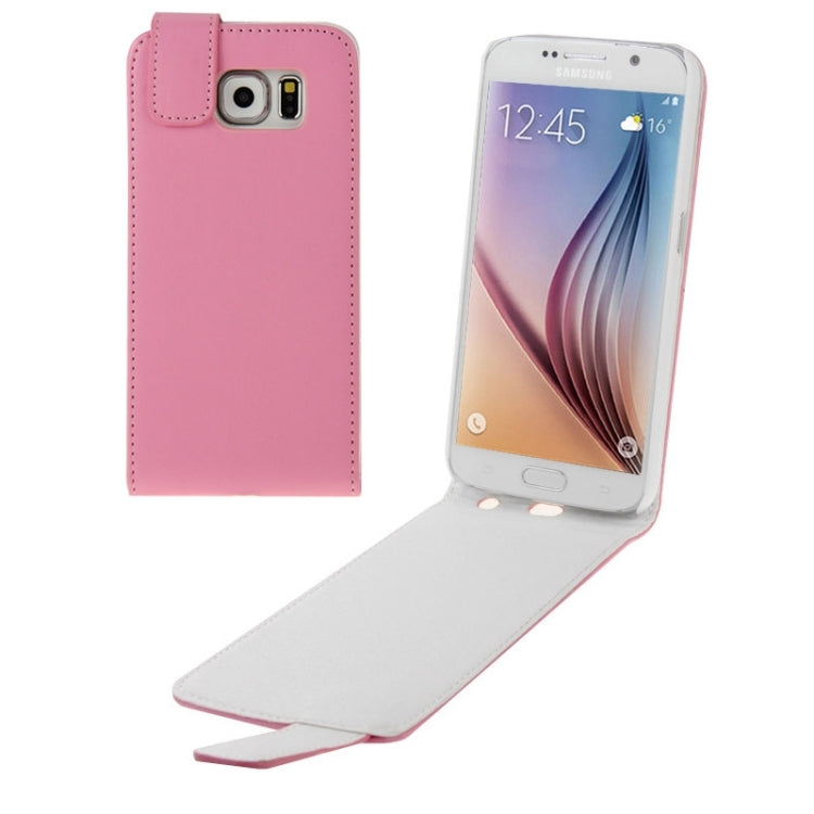 For Galaxy S6 / G920 Vertical Flip Magnetic Snap Leather Case