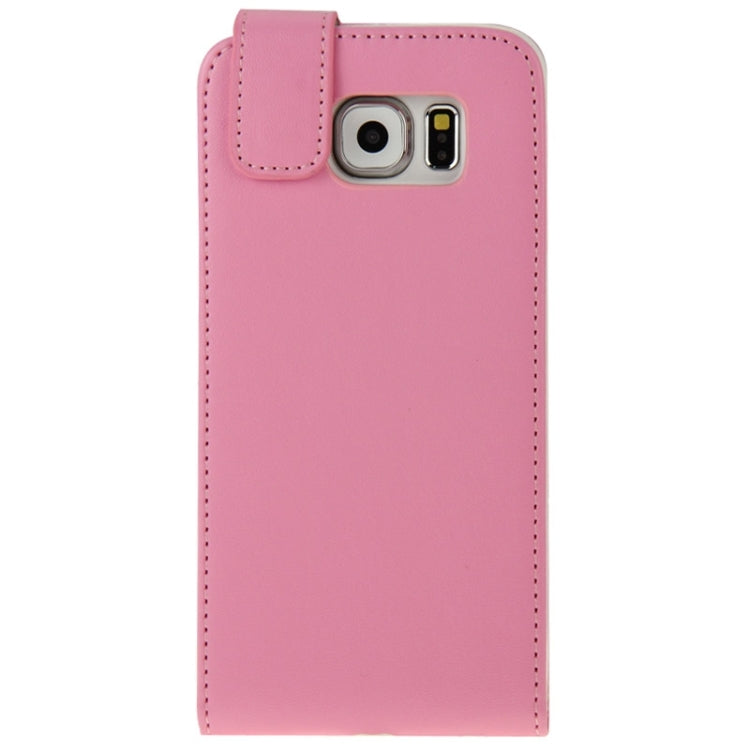 For Galaxy S6 / G920 Vertical Flip Magnetic Snap Leather Case