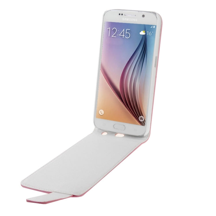 For Galaxy S6 / G920 Vertical Flip Magnetic Snap Leather Case