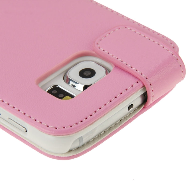 For Galaxy S6 / G920 Vertical Flip Magnetic Snap Leather Case