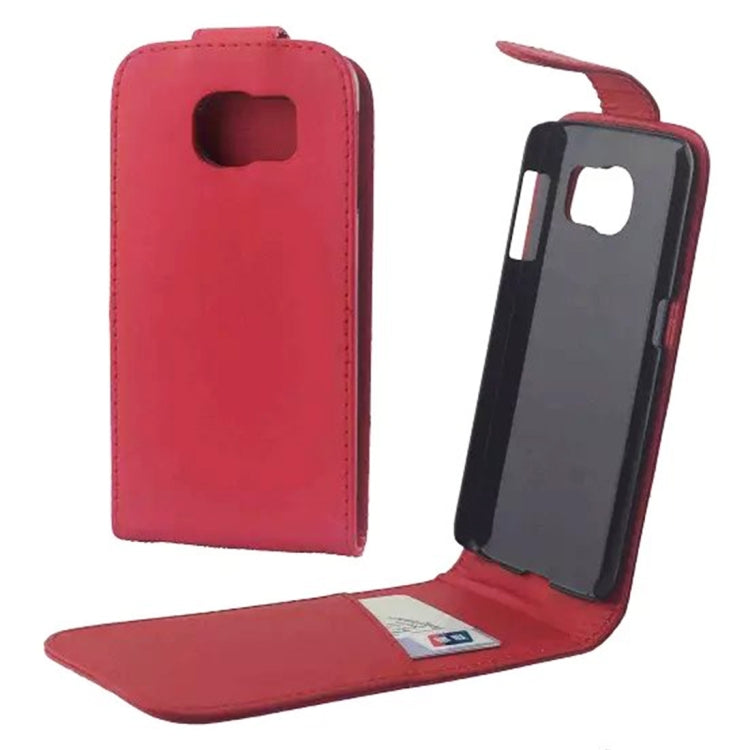 For Galaxy S6 / G920 Vertical Flip Magnetic Snap Leather Case