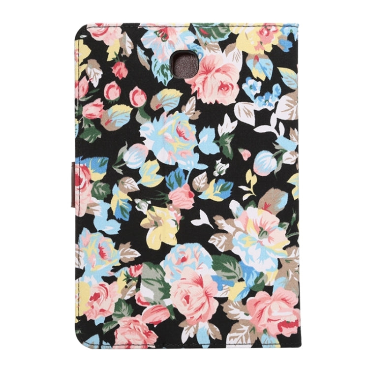 Flower Cloth Leather Case with Holder & Card Slots & Wallet for Galaxy Tab A 8.0 T350 / P350(Black)