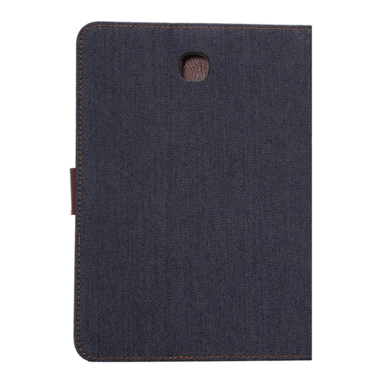 Denim Texture Leather Case with Holder & Card Slots & Wallet for Galaxy Tab A 8.0 T350 / P350(Black)