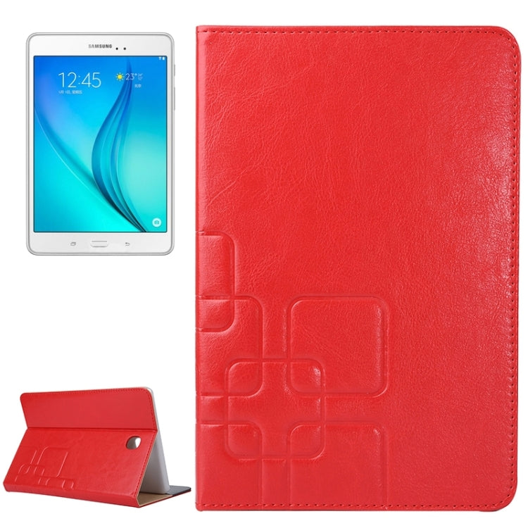 Crazy Horse and Lattice Texture Leather Case with Holder & Card Slots for Galaxy Tab A 8.0 / T350